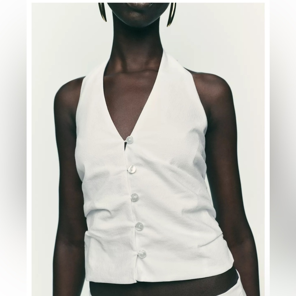 Zara White Halter Top